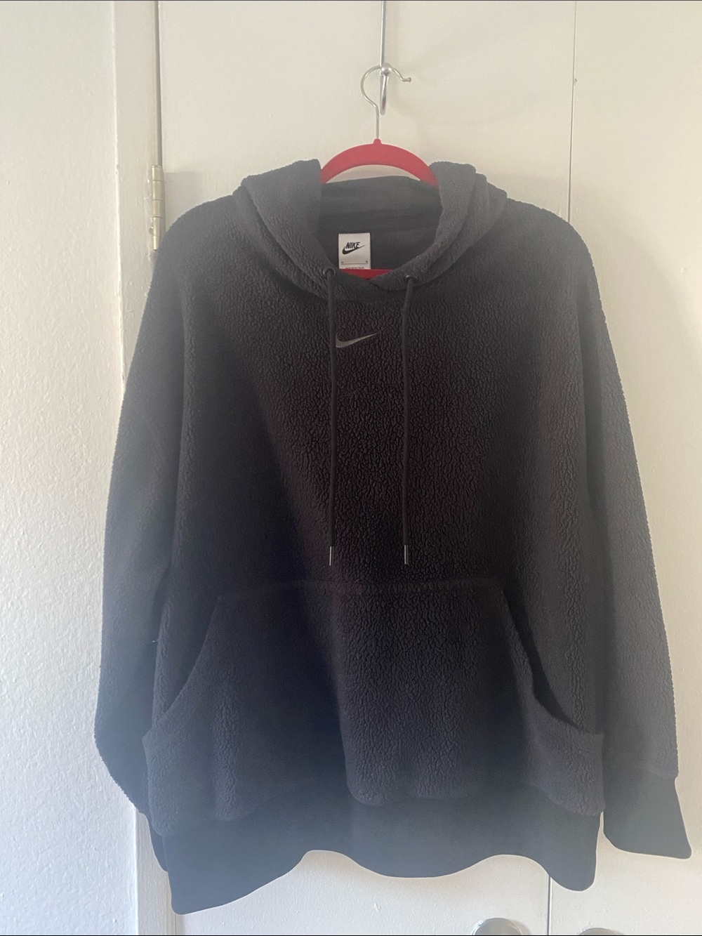 Nike women's Black Sherpa Pullover Hoodie